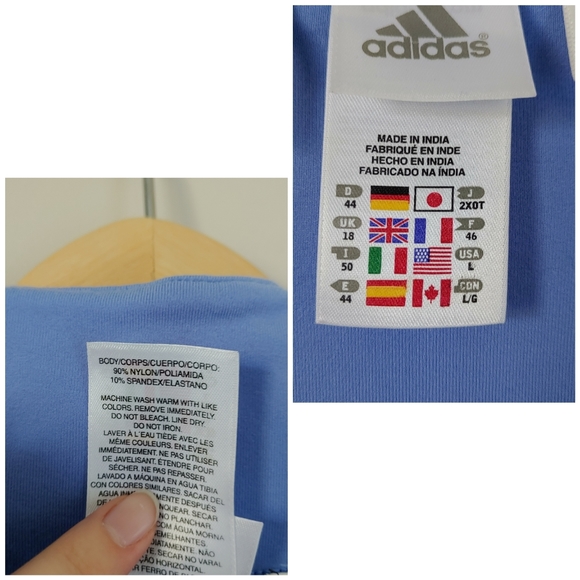 Adidas Reversible Jacket Climalite Size Large Cornflower Blue Black - Picture 16 of 16